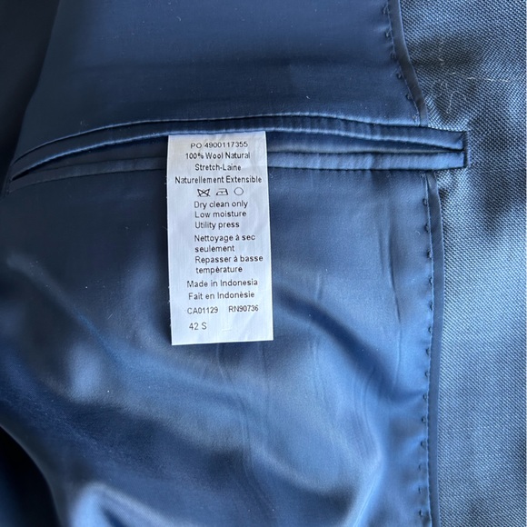 Calvin Klein X-Fit Slim-Fit Stretch Suit Jacket Blue Neat Like New 42S - Picture 4 of 5